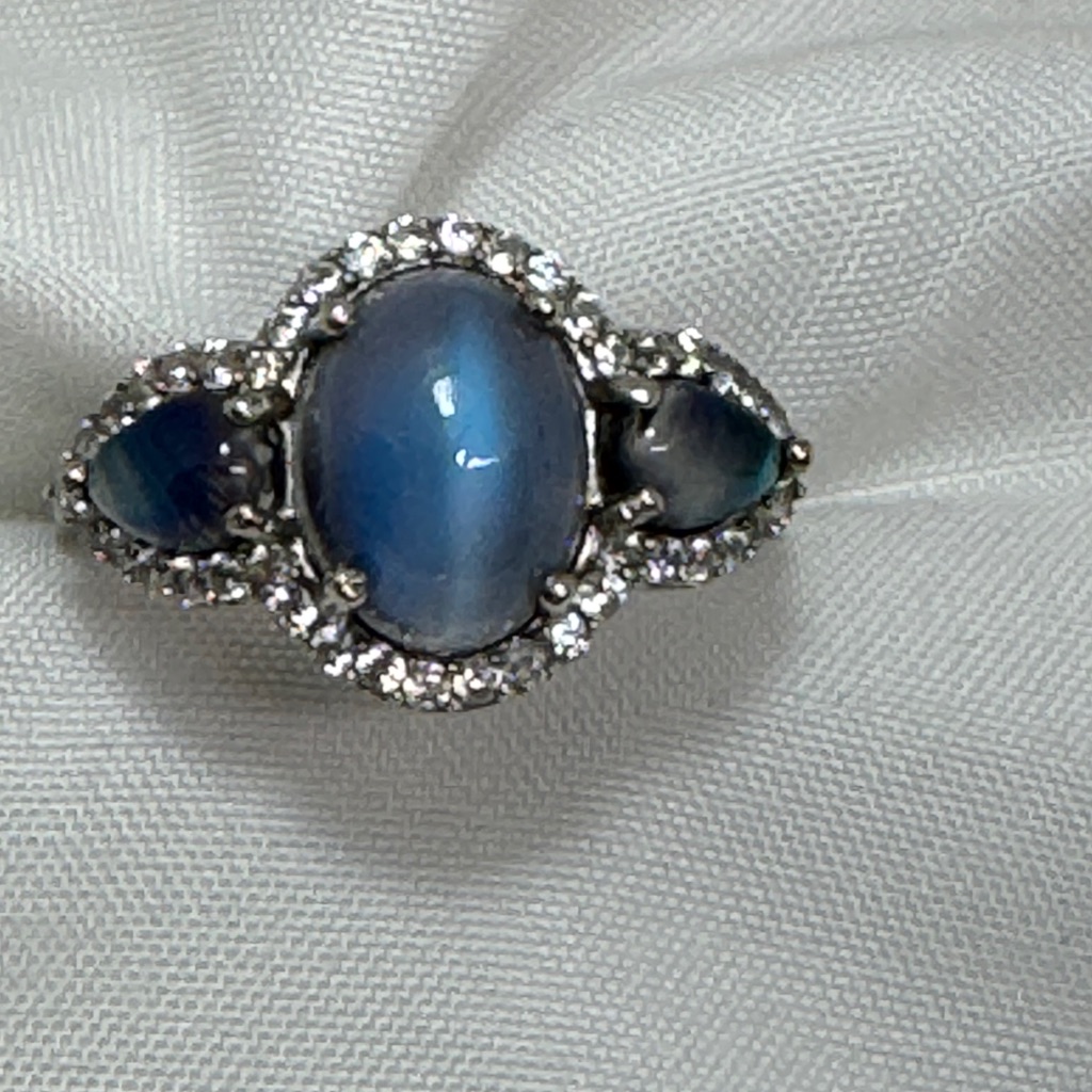 New!!! Aurora Moonstone With Zircons Sz 7
